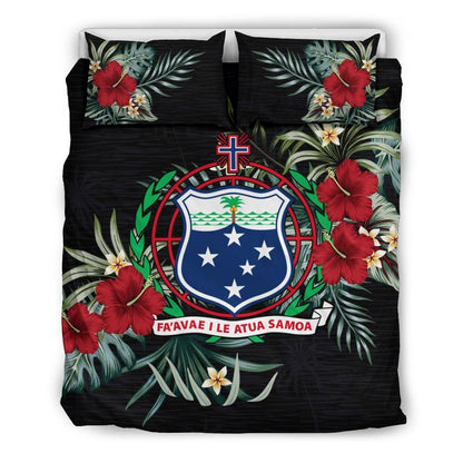 Samoa Duvet Cover Set - Samoa Coat Of Arms Hibiscus