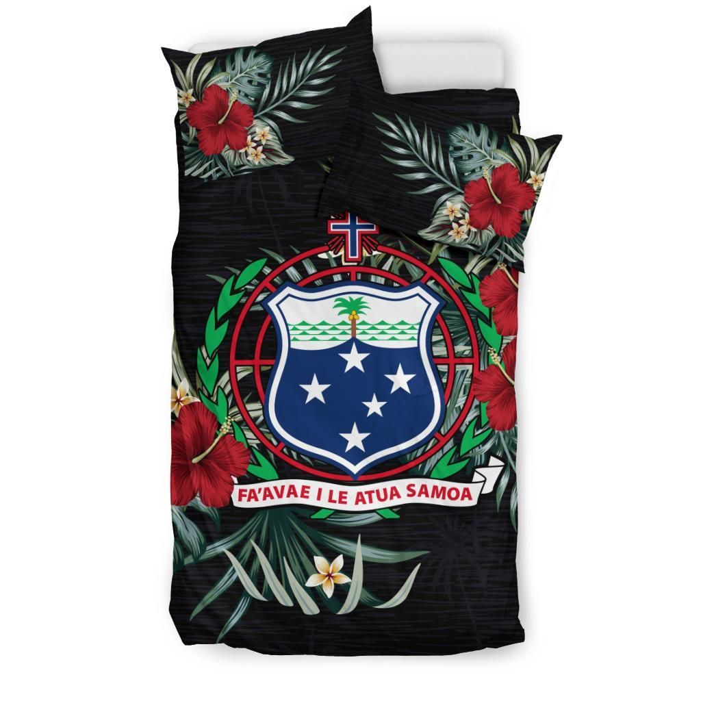 Samoa Duvet Cover Set - Samoa Coat Of Arms Hibiscus