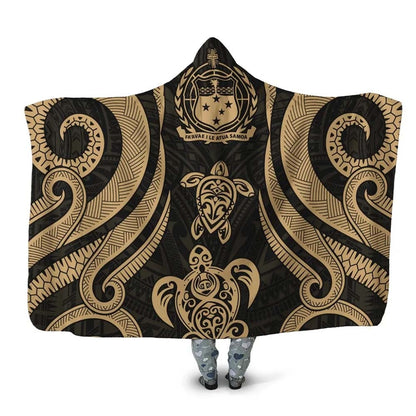 Samoa Hooded Blanket - Gold Tentacle Turtle