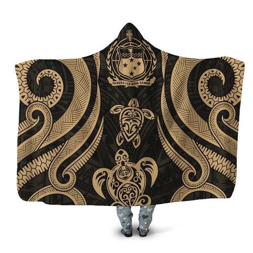 Samoa Hooded Blanket - Gold Tentacle Turtle