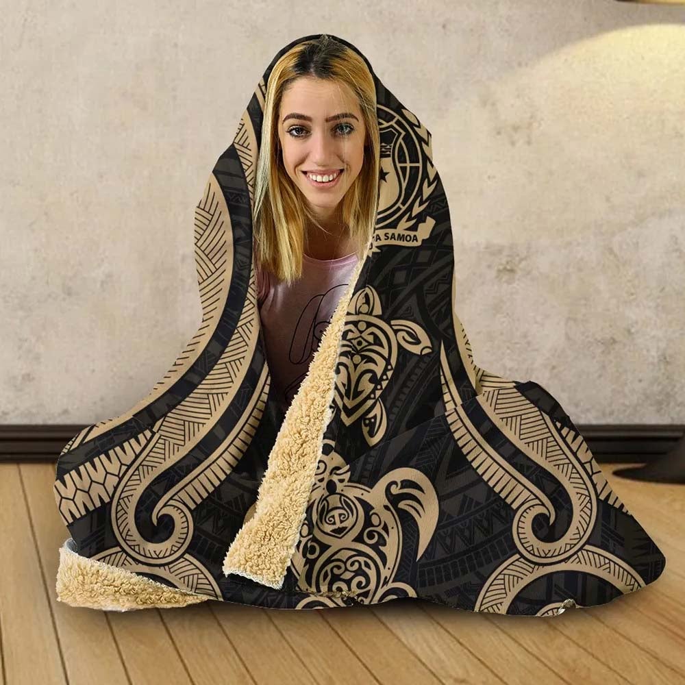 Samoa Hooded Blanket - Gold Tentacle Turtle