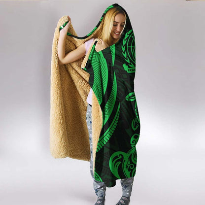 Samoa Hooded Blanket - Green Tentacle Turtle