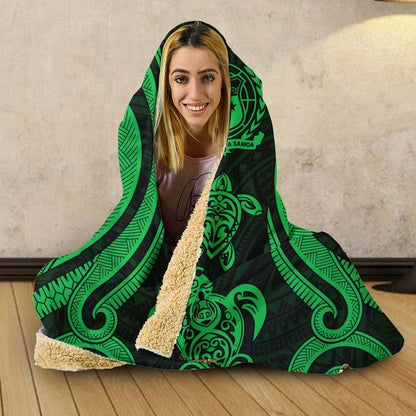 Samoa Hooded Blanket - Green Tentacle Turtle
