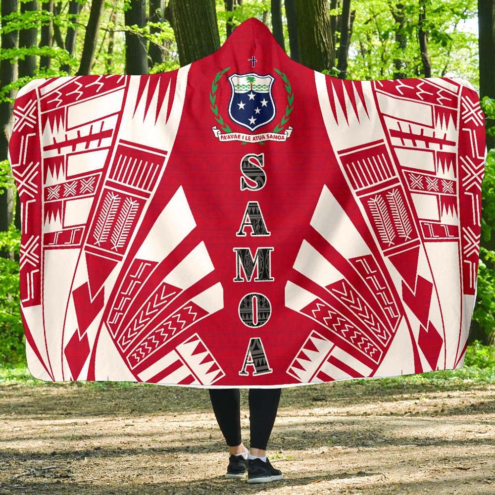 Samoa Hooded Blanket - Polynesian Tattoo Flag