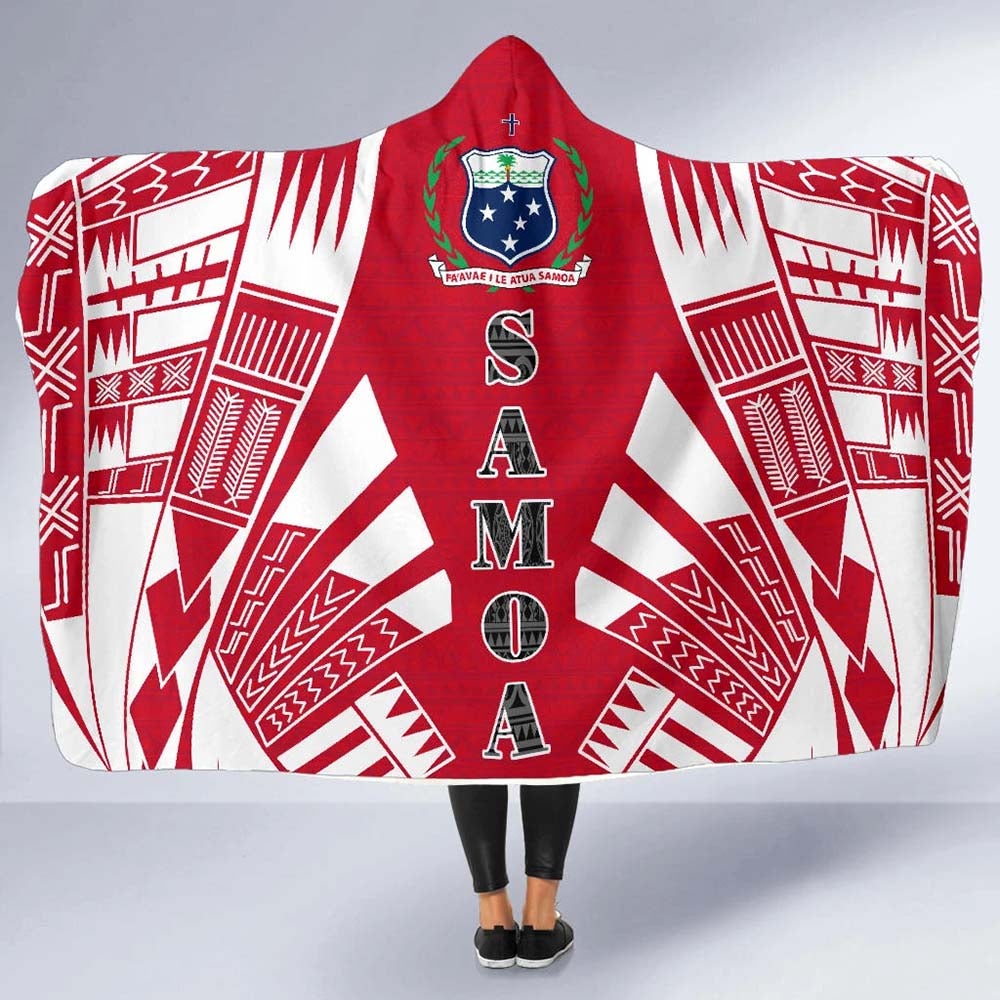 Samoa Hooded Blanket - Polynesian Tattoo Flag