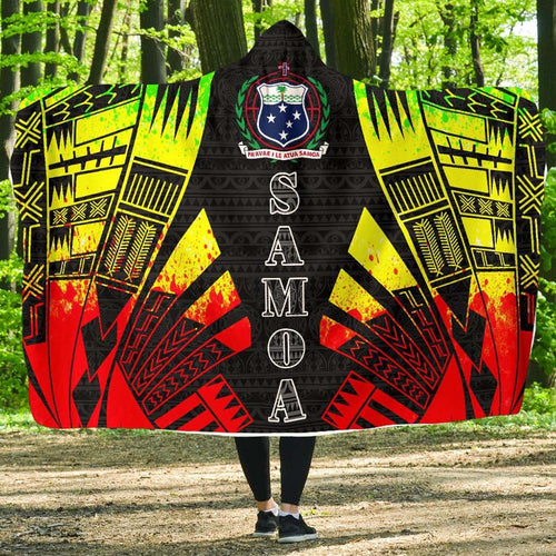 Samoa Hooded Blanket - Polynesian Tattoo Reggae