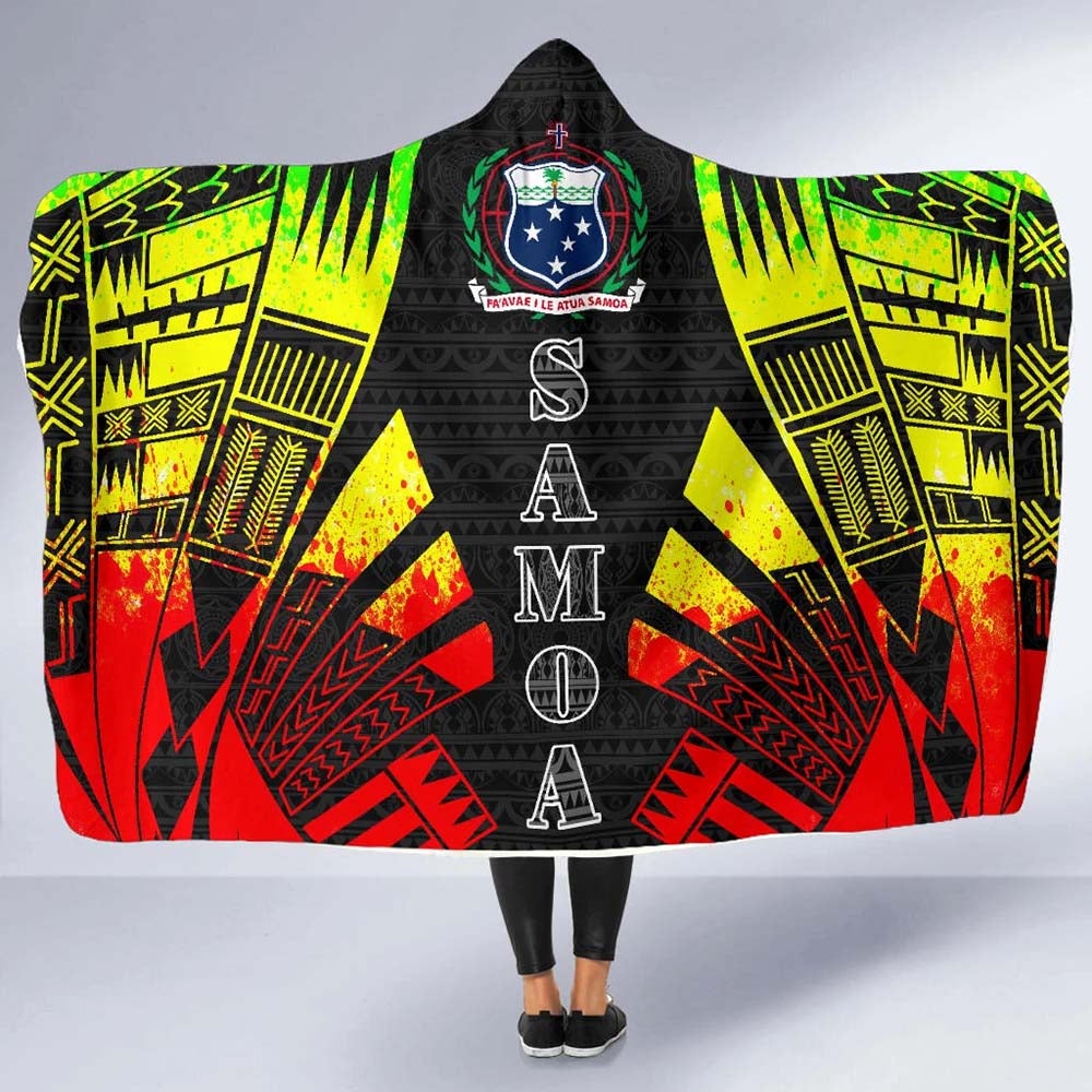 Samoa Hooded Blanket - Polynesian Tattoo Reggae