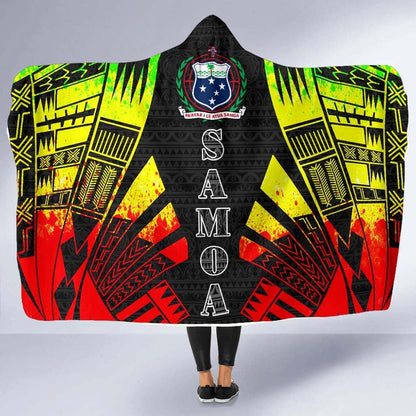 Samoa Hooded Blanket - Polynesian Tattoo Reggae