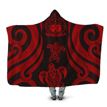 Samoa Hooded Blanket - Red Tentacle Turtle