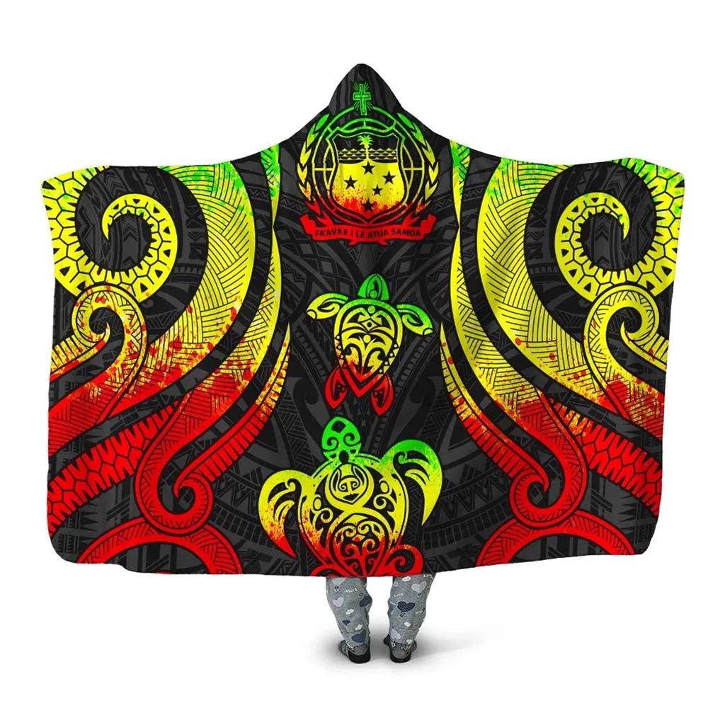 Samoa Hooded Blanket - Reggae Tentacle Turtle