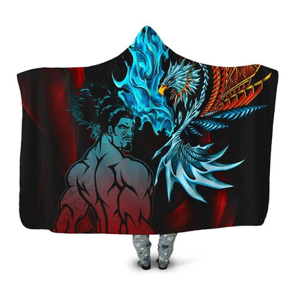Samoa Hooded Blanket - Samoan Warrior With Eagle