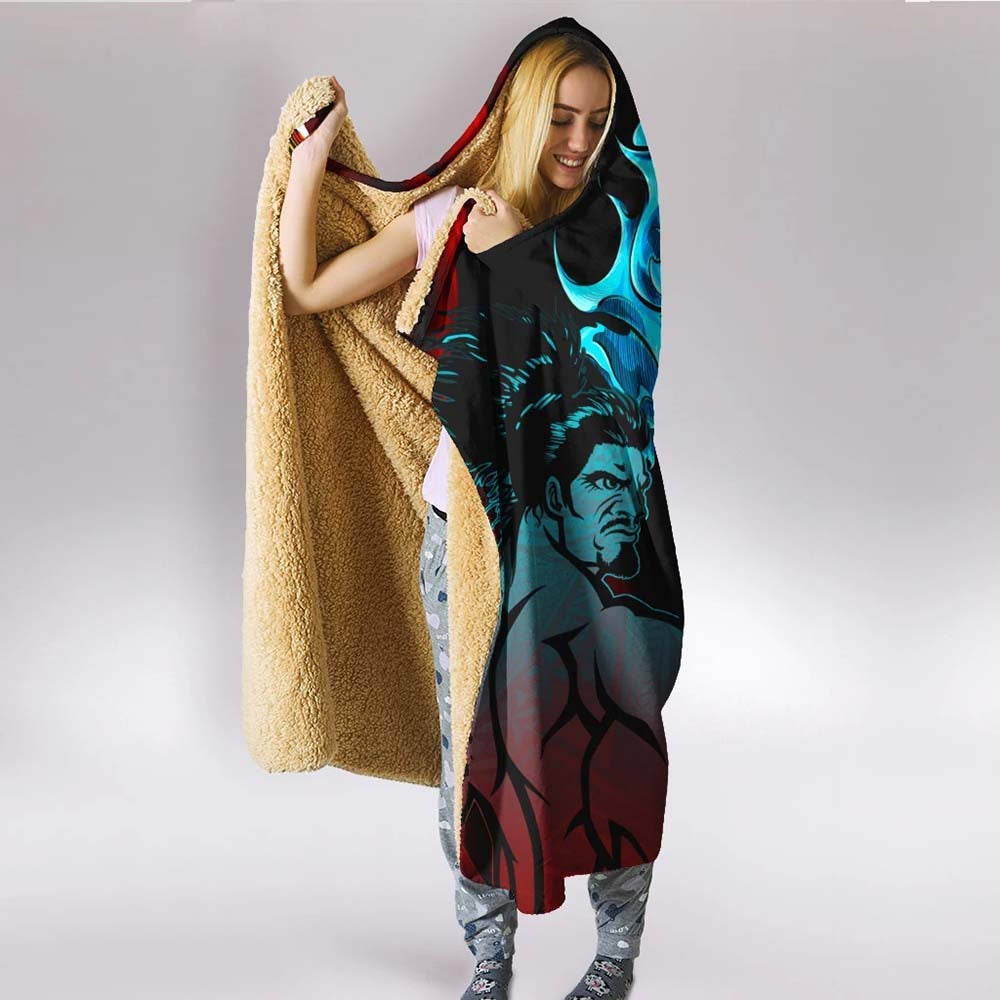 Samoa Hooded Blanket - Samoan Warrior With Eagle