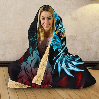 Samoa Hooded Blanket - Samoan Warrior With Eagle