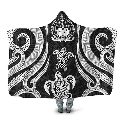 Samoa Hooded Blanket - White Tentacle Turtle