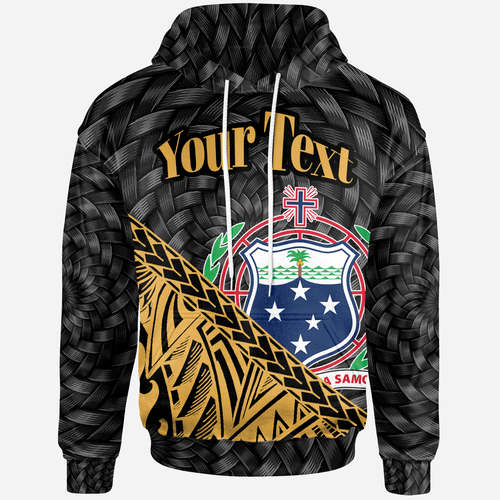 Samoa Hoodie - Custom Personalised Gold Polynesian Patterns With Bamboo