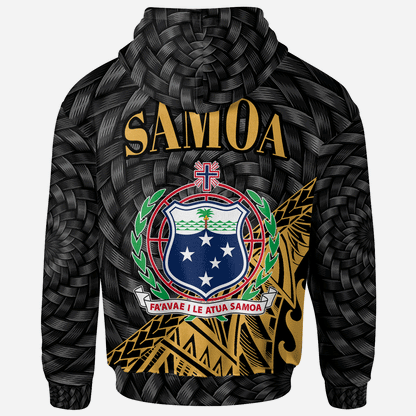 Samoa Hoodie - Custom Personalised Gold Polynesian Patterns With Bamboo