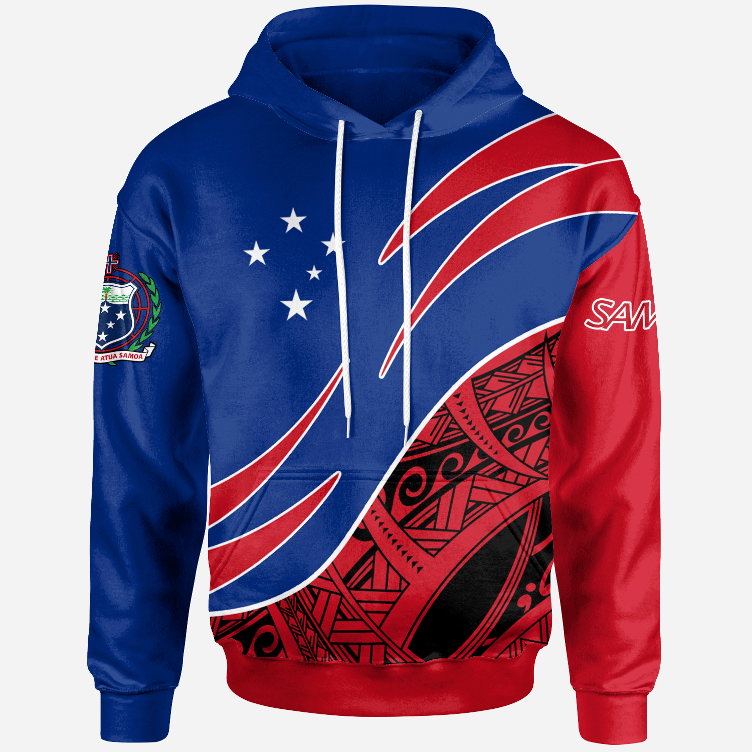 Samoa Hoodie Custom Tribal Polynesian Flag Print main image 0