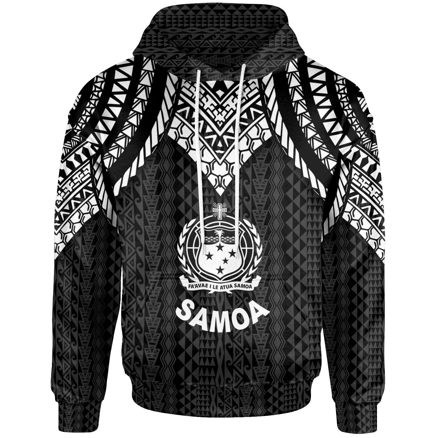Samoa Hoodie - Polynesian Armor Style Black | Polynesian.co