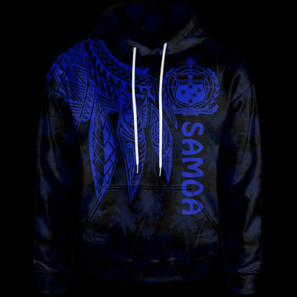Samoa Hoodie - Polynesian Wings (Blue)