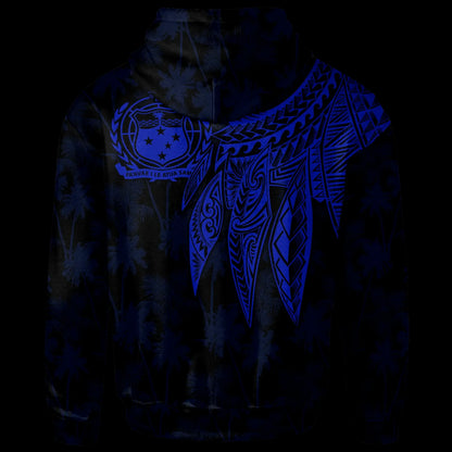 Samoa Hoodie - Polynesian Wings (Blue)