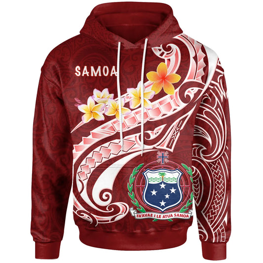 Samoa Hoodie - Samoa Seal  Polynesian Patterns Plumeria