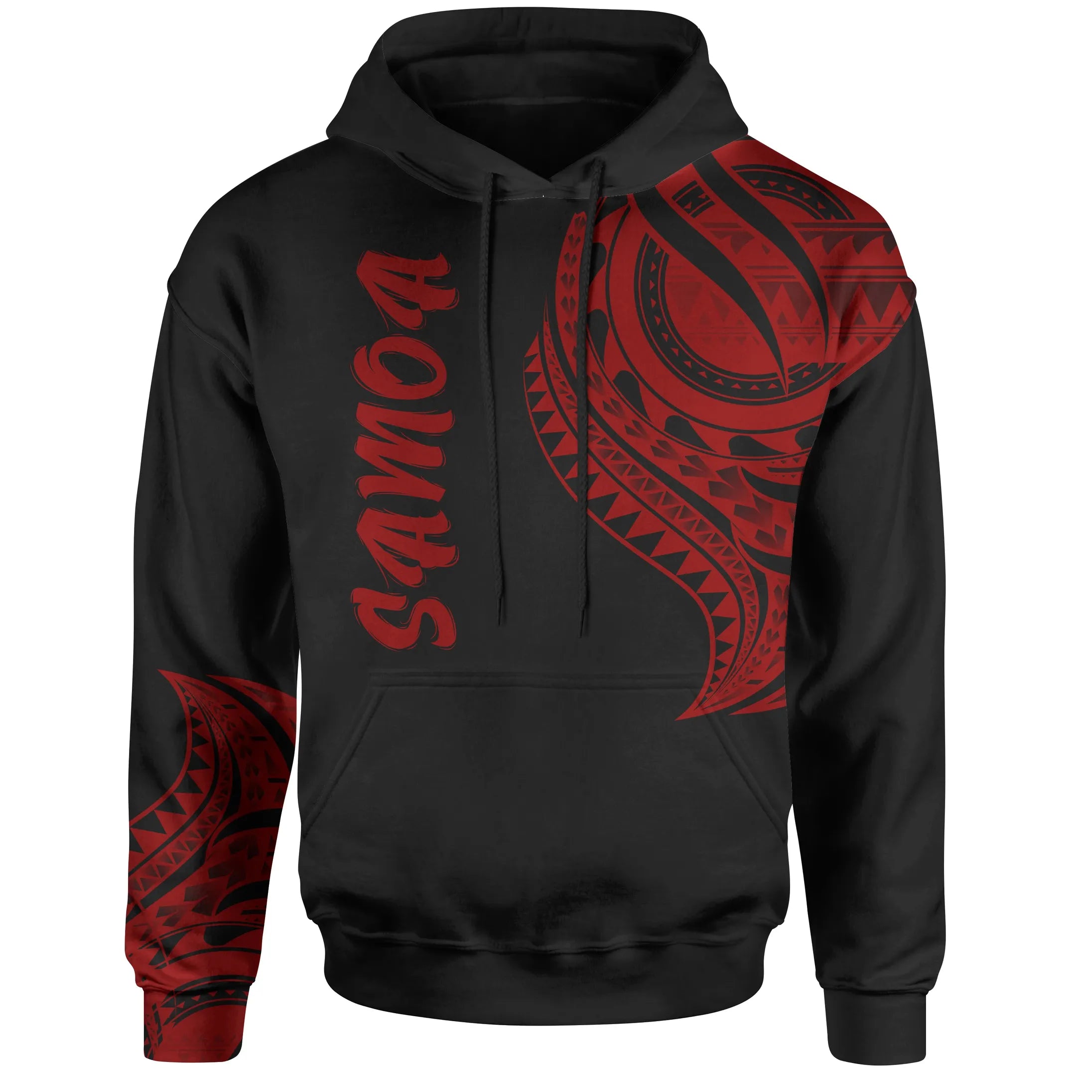 Samoa Hoodie - Samoan Tatau Red Patterns | Polynesian.co