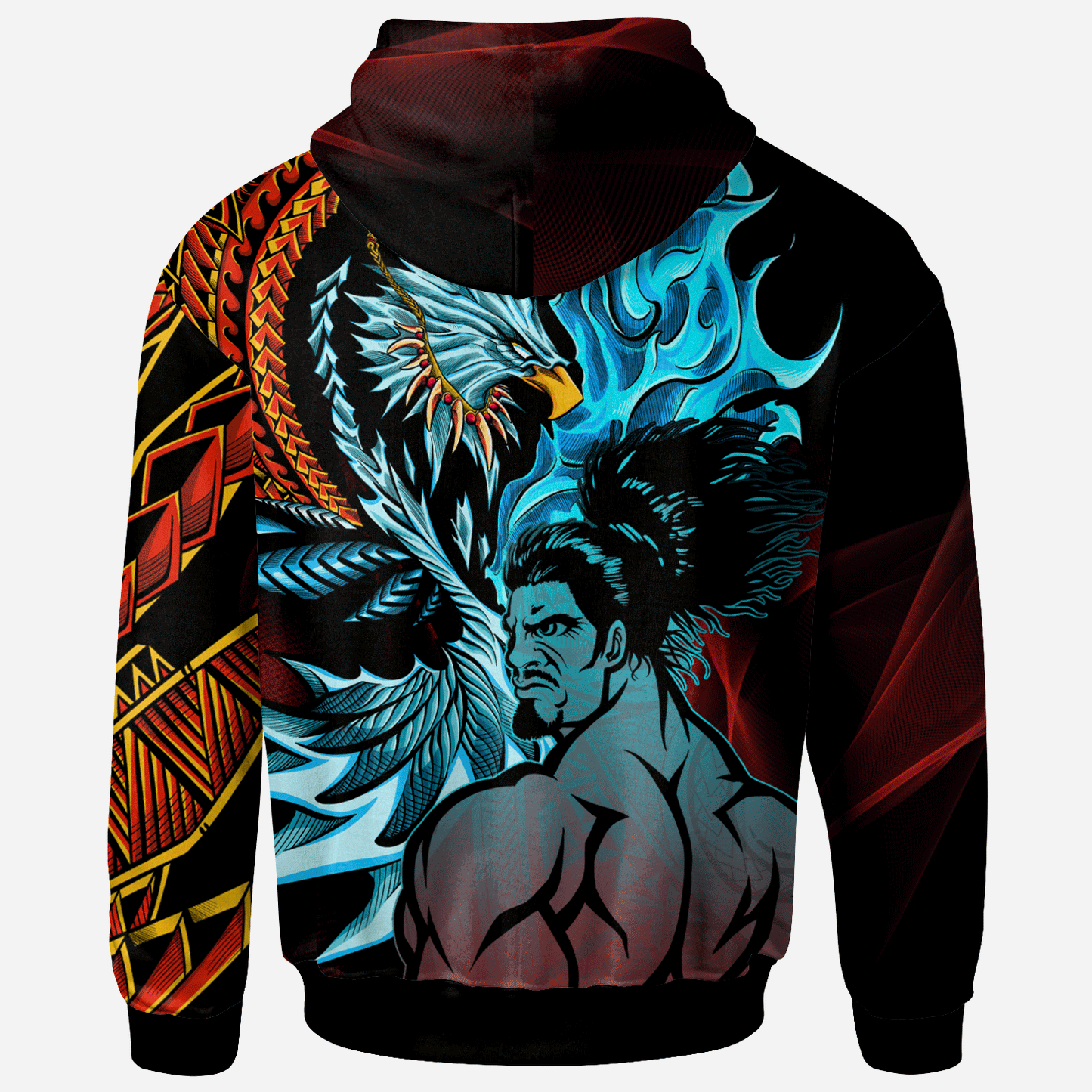 Samoa Hoodie - Samoan Warrior With Eagle