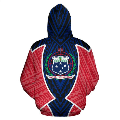 Samoa Hoodie - Samoa Coat Of Arms Polysenian Tattoo Sport Style