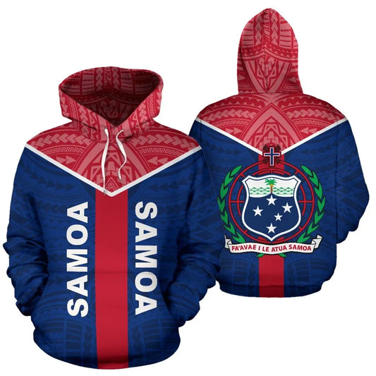 Samoa Hoodie - Samoa Coat Of Arms Polynesian Tattoo