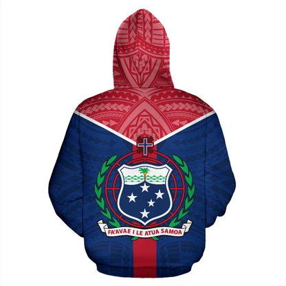 Samoa Hoodie - Samoa Coat Of Arms Polynesian Tattoo