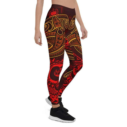 Samoa Legging - Red Shark Polynesian Tattoo