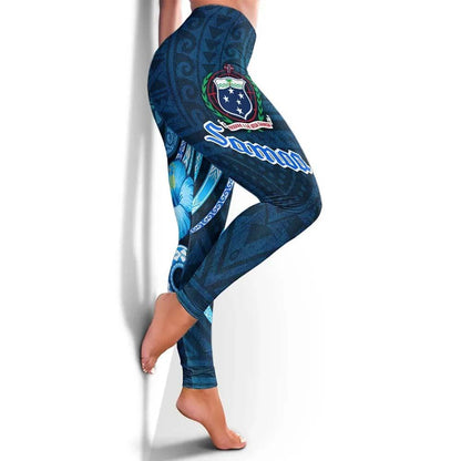 Samoa Legging -Turtle and Tribal Tattoo Of Polynesian