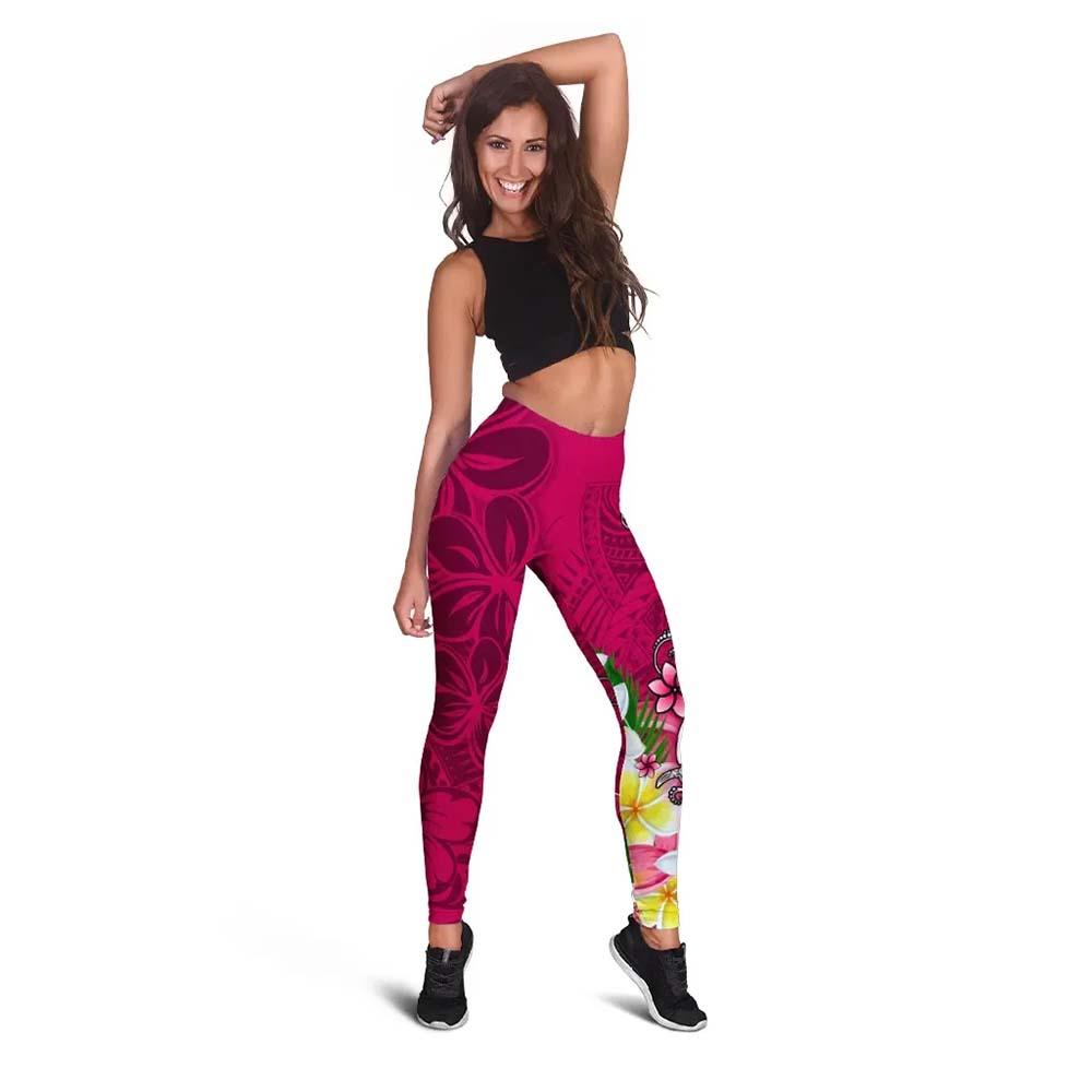 Samoa Legging - Turtle Plumeria (Pink)