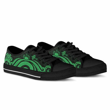 Samoa Low Top Canvas Shoes - Green Tentacle Turtle