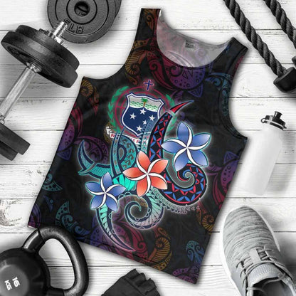 Samoa Men Tank Top - Plumeria Flowers Style