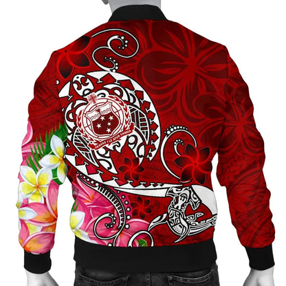 Samoa Bomber Jacket - Turtle Plumeria (Red)