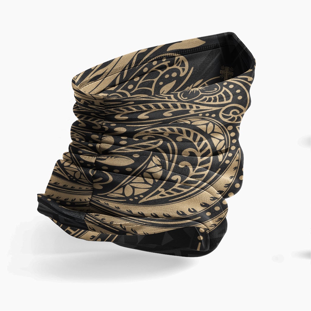 Samoa Neck Gaiter - Floral Tattoo Gold