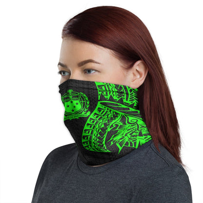 Samoa Neck Gaiter - Polynesian Pattern Green