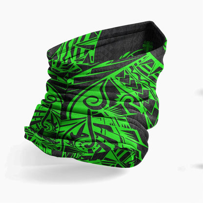 Samoa Neck Gaiter - Polynesian Pattern Green