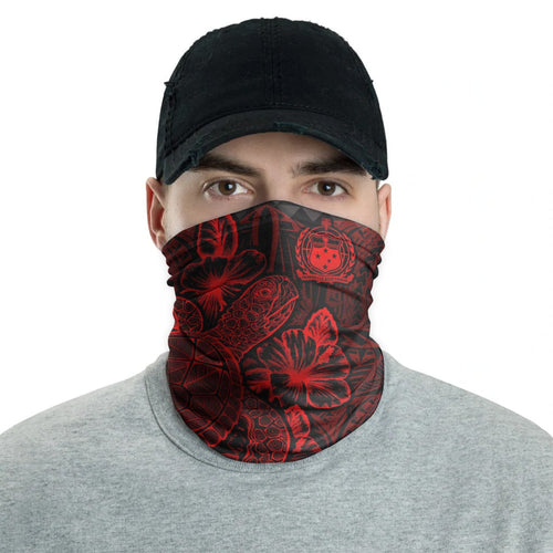 Samoa Neck Gaiter - Turtle Hibiscus Red