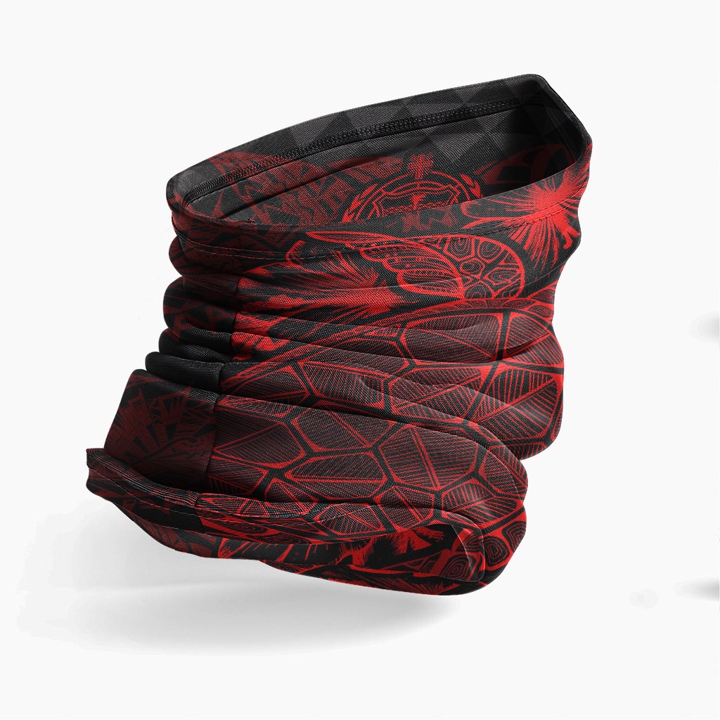 Samoa Neck Gaiter - Turtle Hibiscus Red