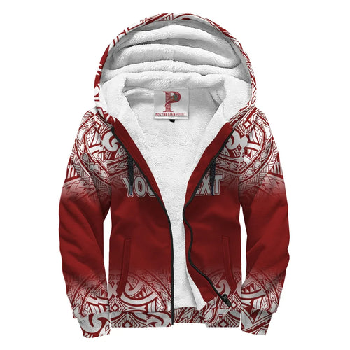 Polynesian Hawaii Personalised Custom Sherpa Hoodie - Fog Gold
