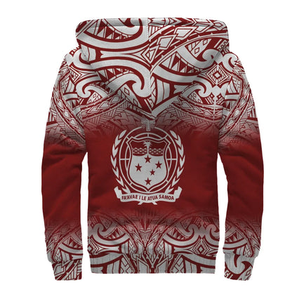 Polynesian Hawaii Personalised Custom Sherpa Hoodie - Fog Gold