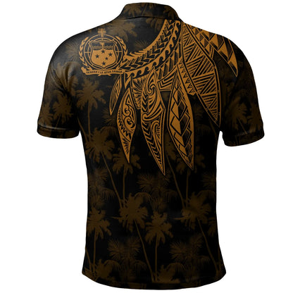 Samoa Personalised Polo Shirt - Polynesian Wings (Golden)