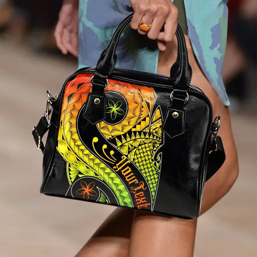 Samoa Personalised Shoulder Handbag - Samoa Polynesian Decorative Patterns