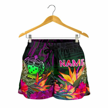 Samoa Personalised Women Shorts - Summer Hibiscus