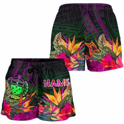 Samoa Personalised Women Shorts - Summer Hibiscus