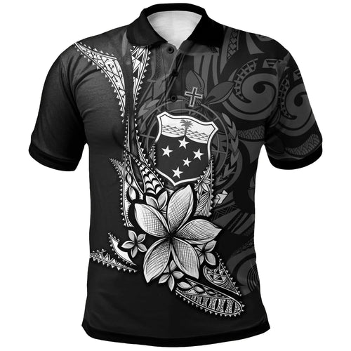 Samoa Polo Shirt - Fish With Plumeria Flowers Style