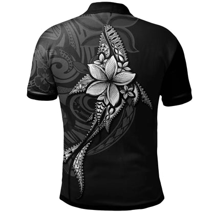 Samoa Polo Shirt - Fish With Plumeria Flowers Style