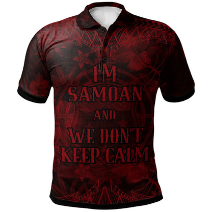 Samoa Polo Shirt -  Keep Calm Style Red Patterns